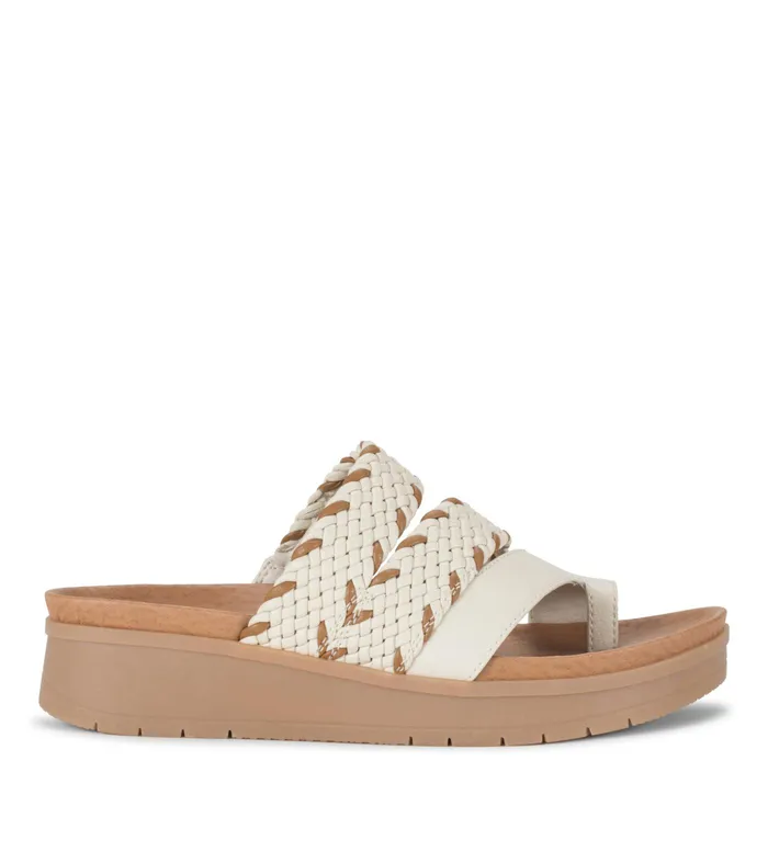 Women Baretraps Slides and Slip On Sandals Gwendalyn Slide Sandal Cream Multi