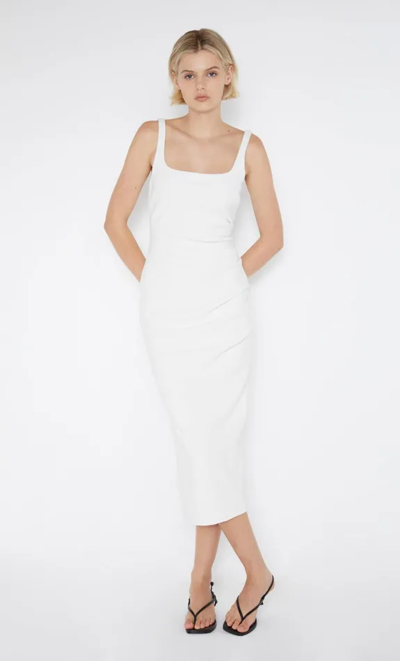Women BE MINE SQUARE NECK DRESS 8211 IVORY Bec Bridge Midi Dresses