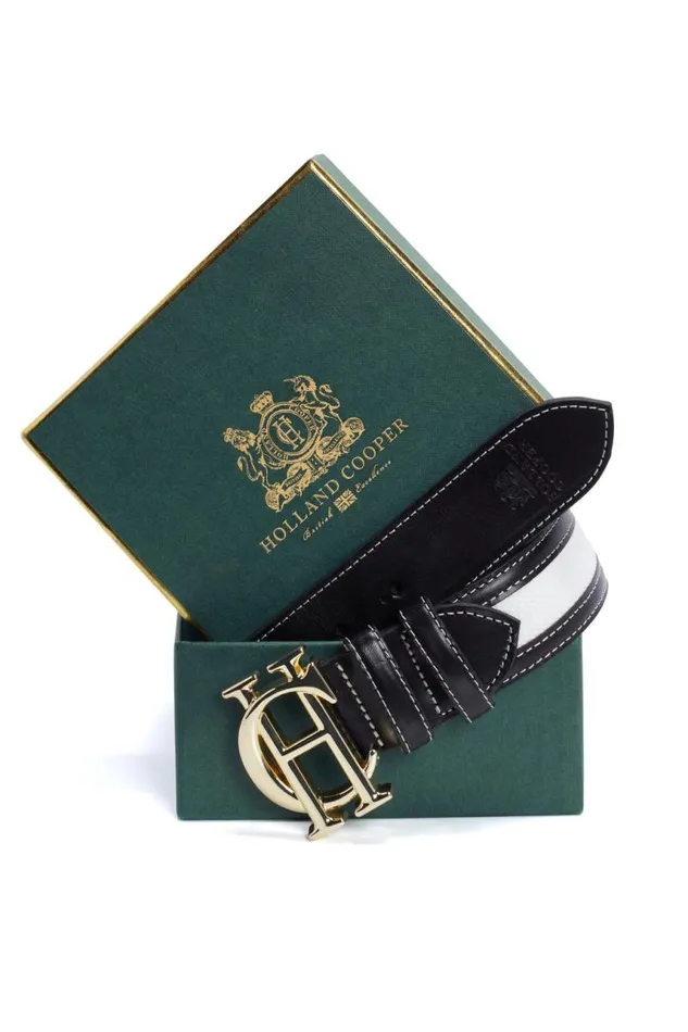 Women Belts Holland Cooper HC Classic Belt Black Canvas