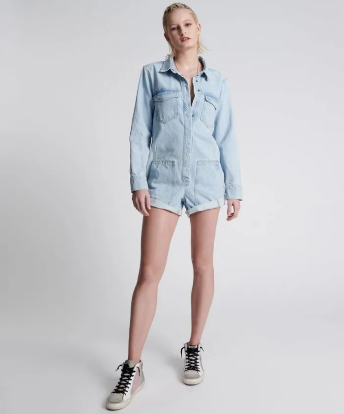 Women BEST BLUE SMILEY CARGO PROPHECY JUMPSUIT One Teaspoon Denim Jumpsuits