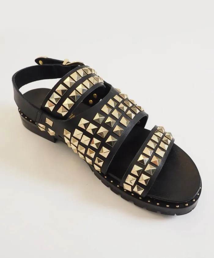 Women BLACK STUDDED VIVIENNE SANDAL One Teaspoon Footwear Women BLACK STUDDED VIVIENNE SANDAL One Teaspoon Footwear