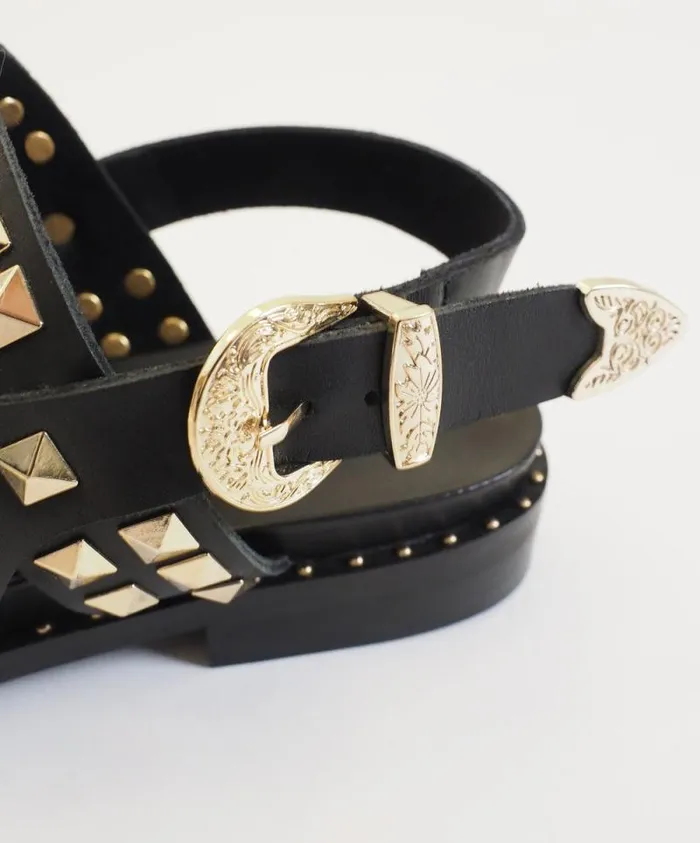 Women BLACK STUDDED VIVIENNE SANDAL One Teaspoon Footwear Women BLACK STUDDED VIVIENNE SANDAL One Teaspoon Footwear