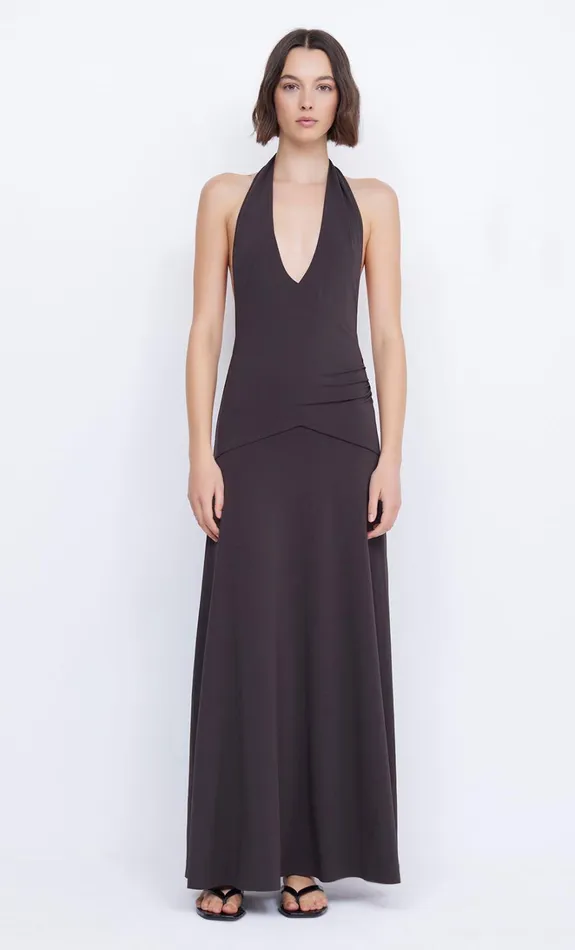 Women BLANCHE HALTER MAXI DRESS 8211 ESPRESSO Bec Bridge Prom Dresses