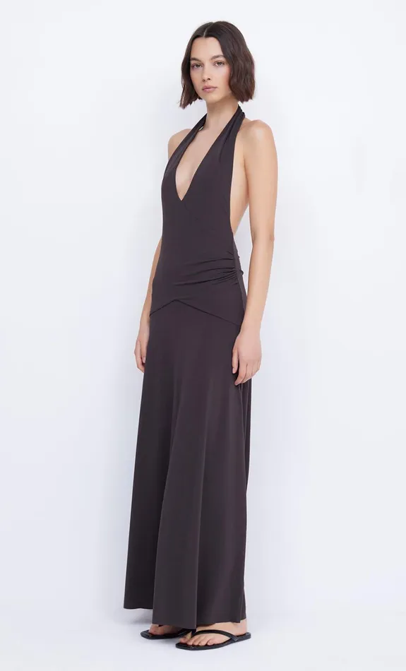 Women BLANCHE HALTER MAXI DRESS 8211 ESPRESSO Bec Bridge Prom Dresses