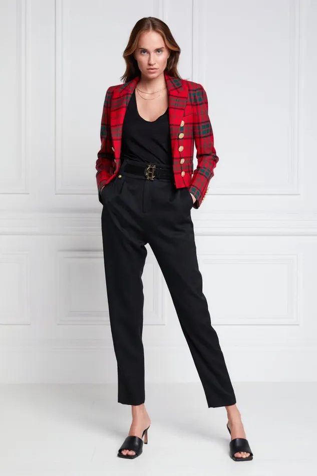 Women Blazers Holland Cooper Brompton Jacket Red Tartan