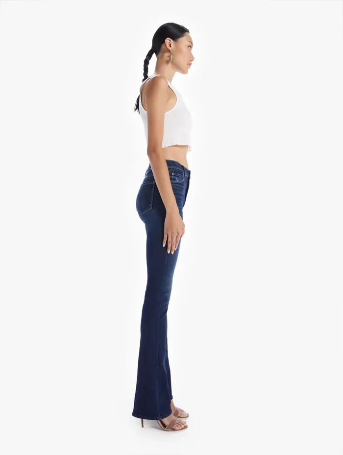 Women Bootcut Mother Denim The High Waisted Runaway Dark Blue