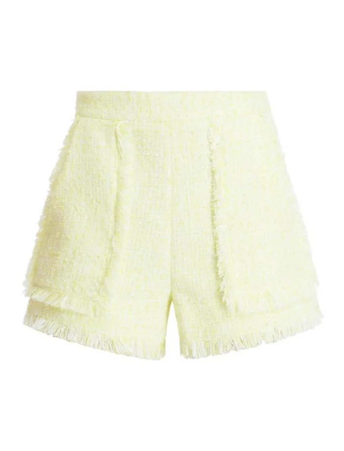 Women Boucle Tweed Short Yellow BCBG Suiting Women Boucle Tweed Short Yellow BCBG Suiting