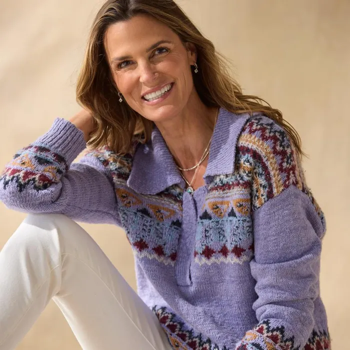 Women Calder Fair Isle Sweater Petite Cream Sundance Catalog Petite Styles