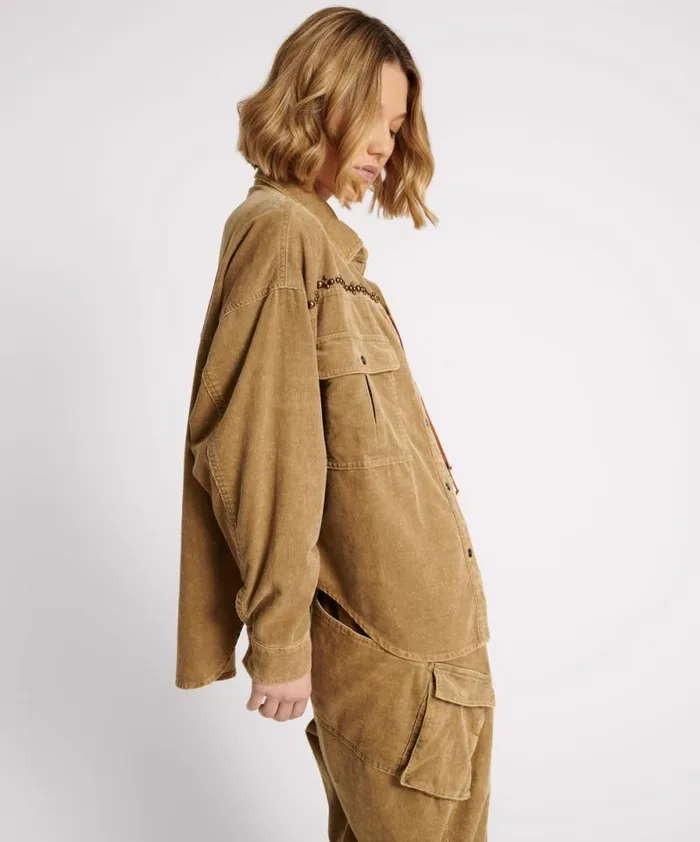 Women CAMEL CORDRUOY STUDDED DARIA SHACKET One Teaspoon Jackets Women CAMEL CORDRUOY STUDDED DARIA SHACKET One Teaspoon Jackets