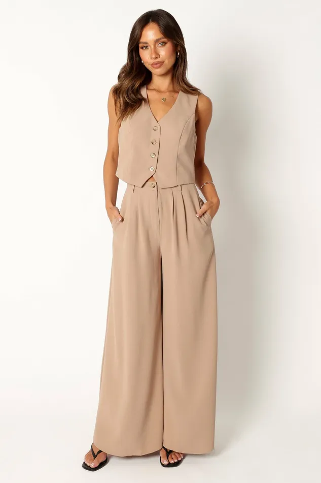 Women Camille Two Piece Set Beige Matching Sets Petal and Pup