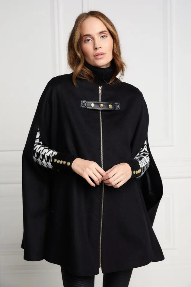 Women Capes Holland Cooper Slim Cape Soft Black