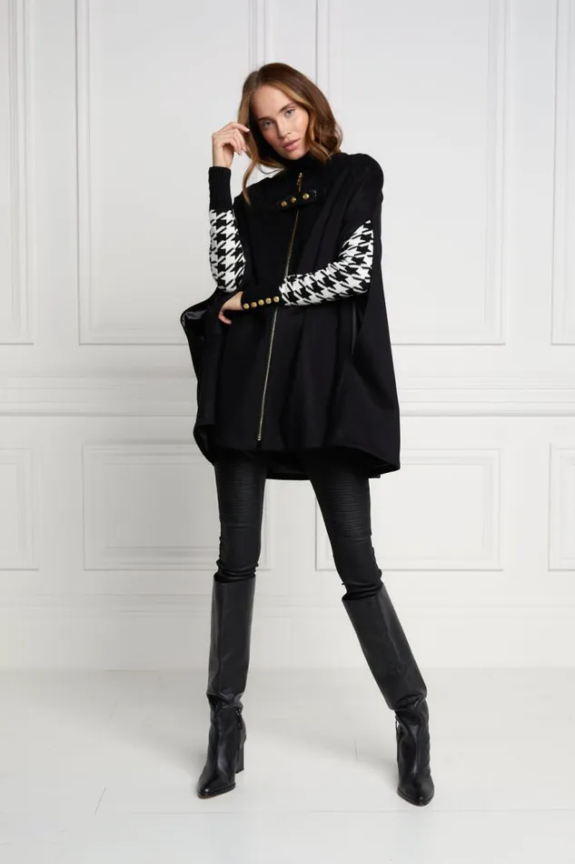 Women Capes Holland Cooper Slim Cape Soft Black