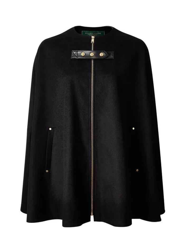 Women Capes Holland Cooper Slim Cape Soft Black