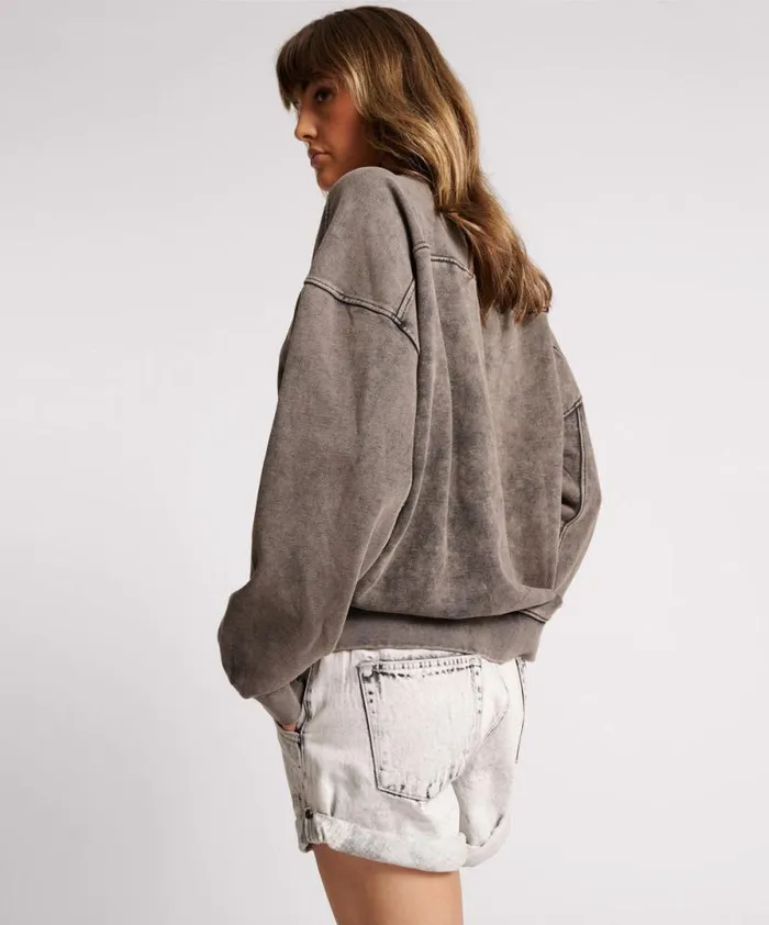 Women CHARCOAL BOWER BIRD RETRO SWEATER One Teaspoon Hoodies And Sweats Women CHARCOAL BOWER BIRD RETRO SWEATER One Teaspoon Hoodies And Sweats
