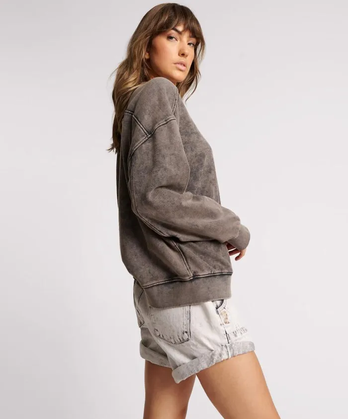 Women CHARCOAL BOWER BIRD RETRO SWEATER One Teaspoon Hoodies And Sweats Women CHARCOAL BOWER BIRD RETRO SWEATER One Teaspoon Hoodies And Sweats