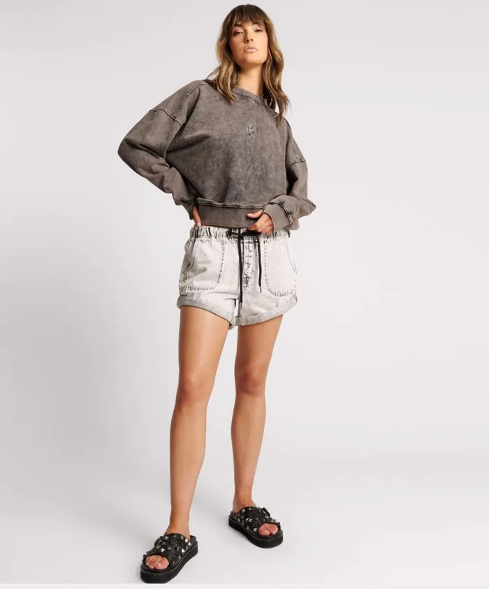 Women CHARCOAL BOWER BIRD RETRO SWEATER One Teaspoon Hoodies And Sweats Women CHARCOAL BOWER BIRD RETRO SWEATER One Teaspoon Hoodies And Sweats