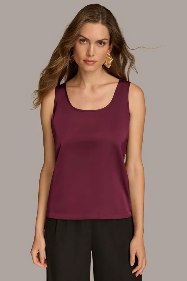 Women CHARMEUSE SCOOP NECK CAMI Elderberry Donna Karan New York Sweaters And Tops Women CHARMEUSE SCOOP NECK CAMI Elderberry Donna Karan New York Sweaters And Tops