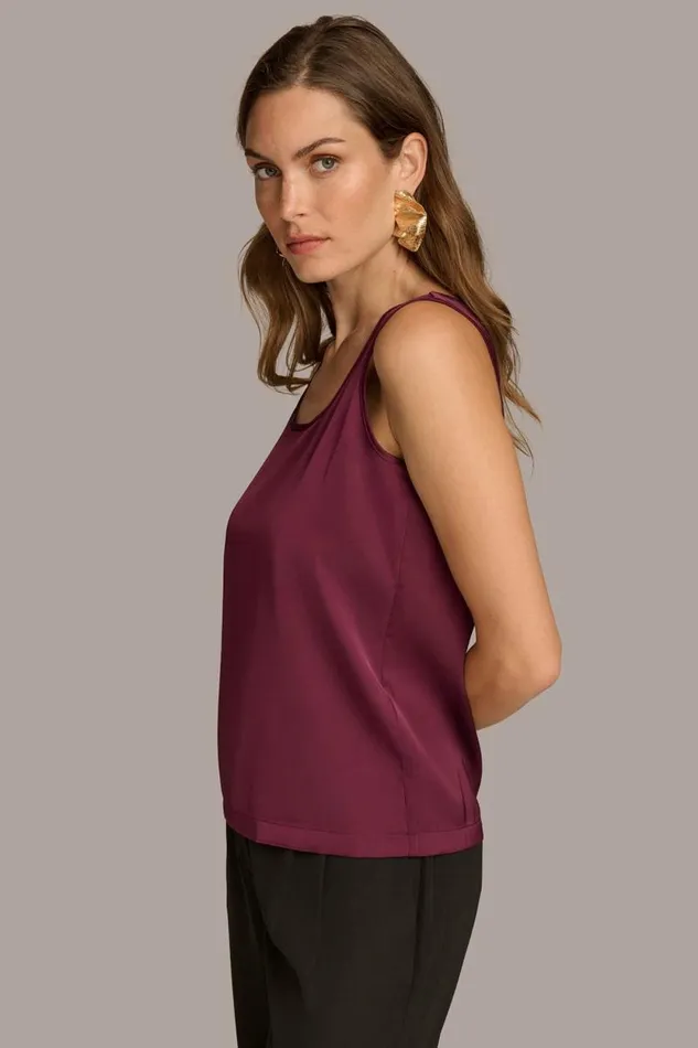 Women CHARMEUSE SCOOP NECK CAMI Elderberry Donna Karan New York Sweaters And Tops Women CHARMEUSE SCOOP NECK CAMI Elderberry Donna Karan New York Sweaters And Tops