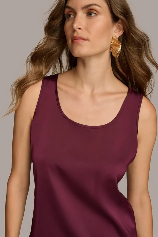 Women CHARMEUSE SCOOP NECK CAMI Elderberry Donna Karan New York Sweaters And Tops Women CHARMEUSE SCOOP NECK CAMI Elderberry Donna Karan New York Sweaters And Tops