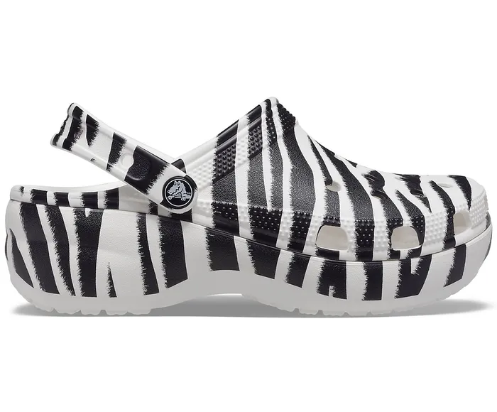 Women Classic Platform Graphic Clog Zebra Print Clogs Crocs