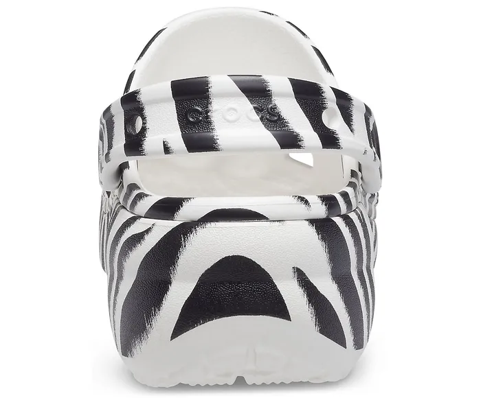 Women Classic Platform Graphic Clog Zebra Print Clogs Crocs