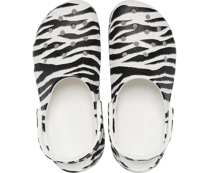 Women Classic Platform Graphic Clog Zebra Print Clogs Crocs