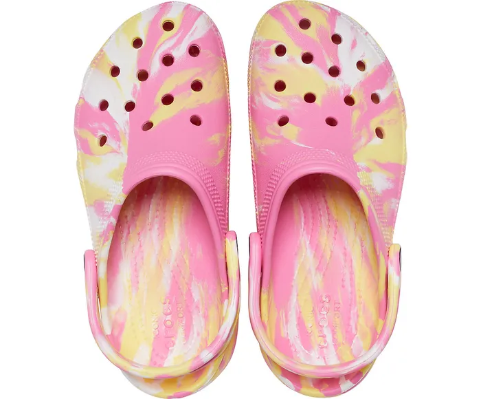 Women Clogs Crocs Classic Platform Marbled Clog Pink Lemonade Multi