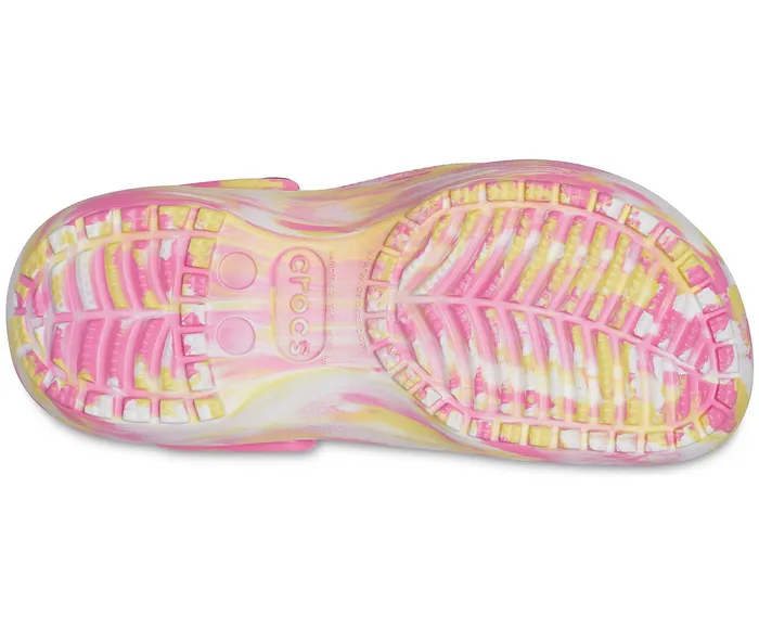 Women Clogs Crocs Classic Platform Marbled Clog Pink Lemonade Multi