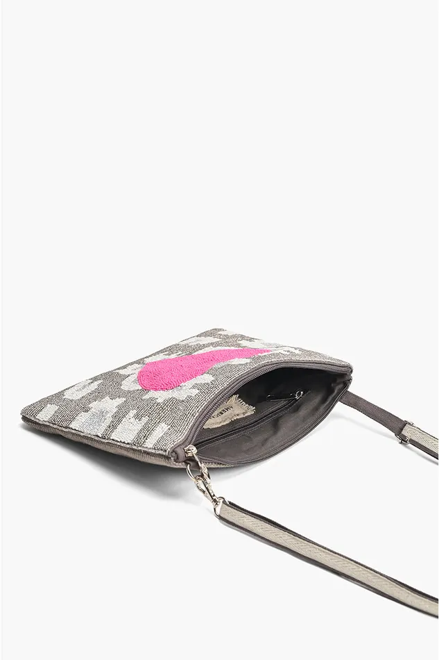 Women Clutches America and Beyond Pink Heart Top Zip Clutch