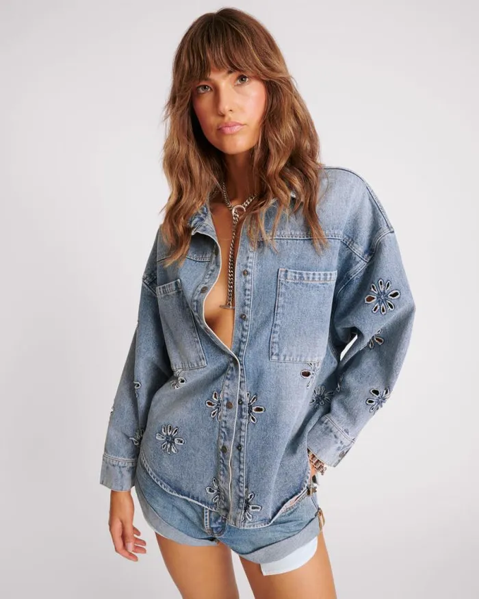 Women COBAINE DAISY DARIA DENIM SHIRT One Teaspoon Denim Tops