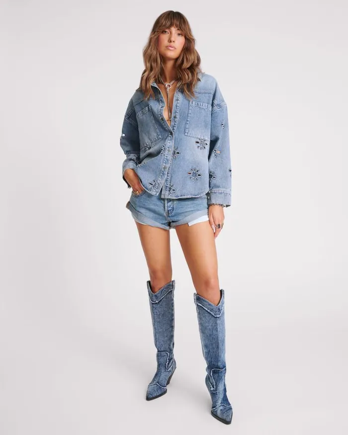 Women COBAINE DAISY DARIA DENIM SHIRT One Teaspoon Denim Tops
