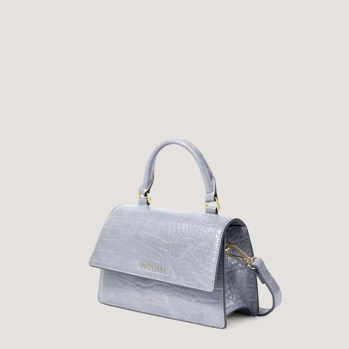 Women Colton Mini TopHandle Bag Steel Blue Croc Fiorelli Grab Bags