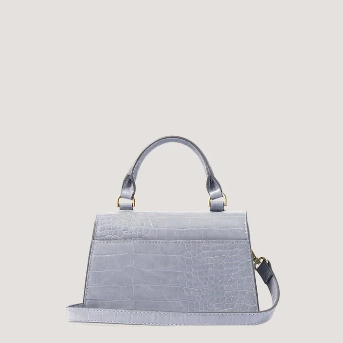 Women Colton Mini TopHandle Bag Steel Blue Croc Fiorelli Grab Bags