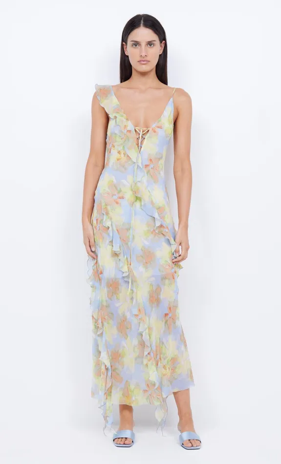 Women COURTNEY FRILL MAXI DRESS 8211 BLUE BLOSSOM Bec Bridge Wedding Guest
