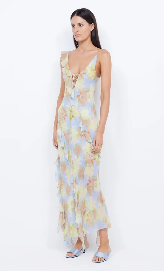 Women COURTNEY FRILL MAXI DRESS 8211 BLUE BLOSSOM Bec Bridge Wedding Guest