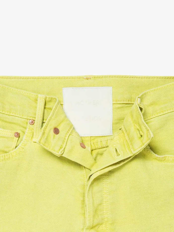 Women Cropped Mother Denim The Tomcat Dark Yellow