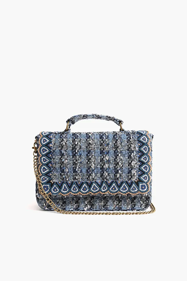 Women Crossbody Bags America and Beyond Hand Held beaded Clutch with Adjustable Chain Cobalt Women Crossbody Bags America and Beyond Hand Held beaded Clutch with Adjustable Chain Cobalt