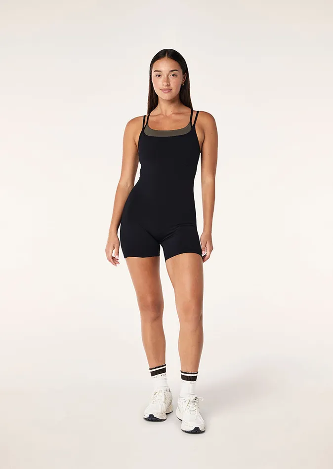 Women DISTORTION UNITARD IN BLACK StudioSoft PE Nation