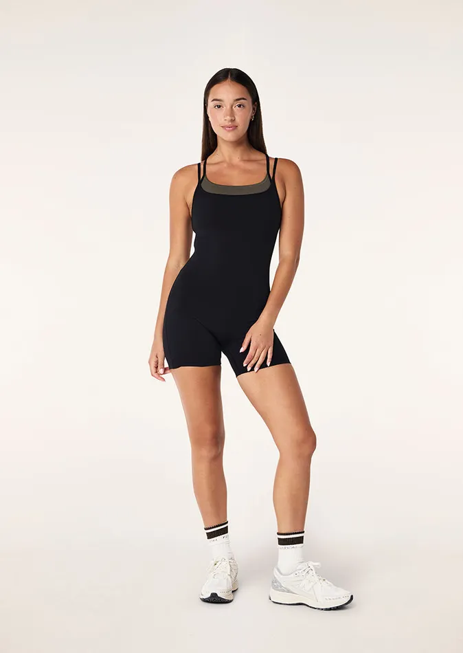 Women DISTORTION UNITARD IN BLACK StudioSoft PE Nation