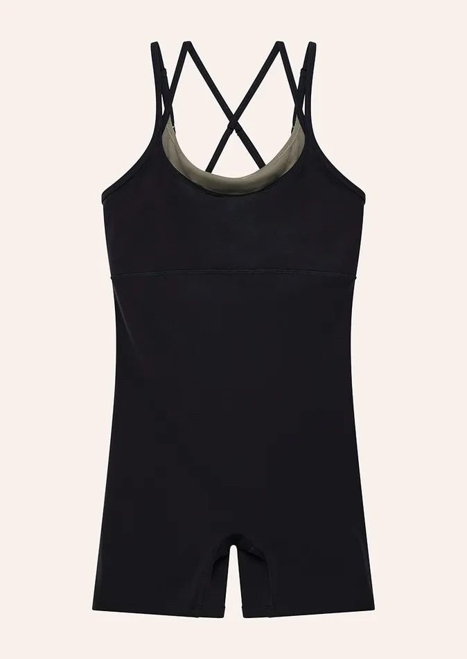 Women DISTORTION UNITARD IN BLACK StudioSoft PE Nation