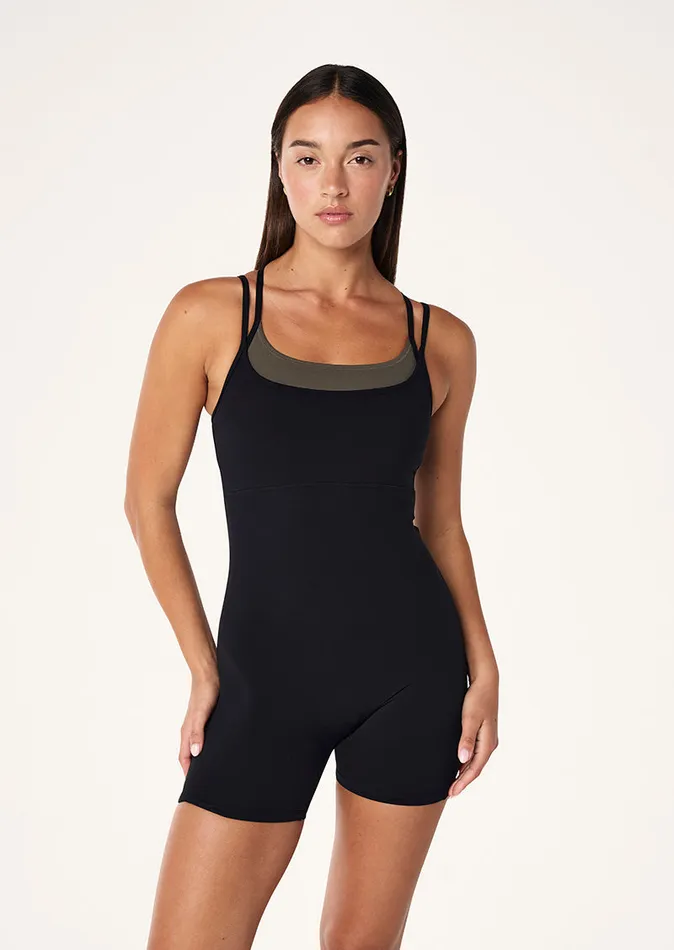 Women DISTORTION UNITARD IN BLACK StudioSoft PE Nation