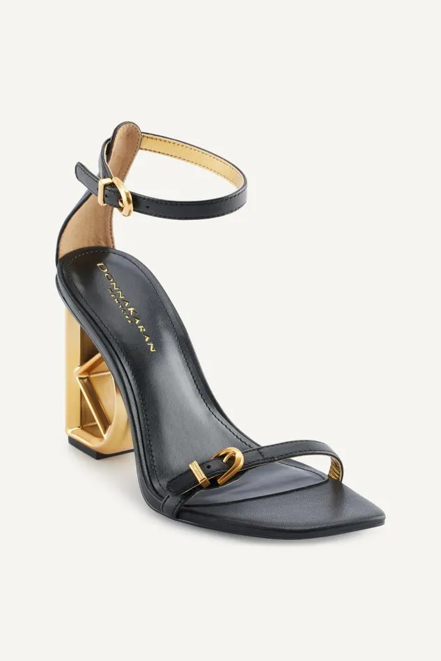 Women DK ANKLE STRAP SANDAL Black Donna Karan New York Heels And Wedges