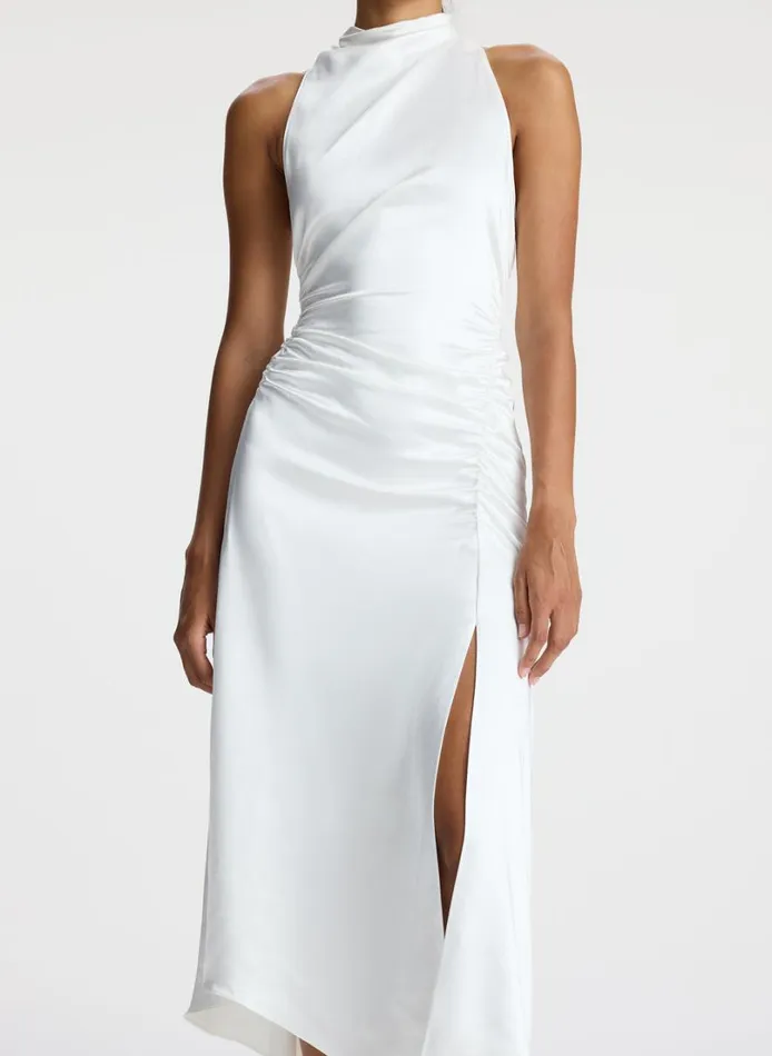 Women Dresses ALC Inez Satin Midi Dress Whisper White