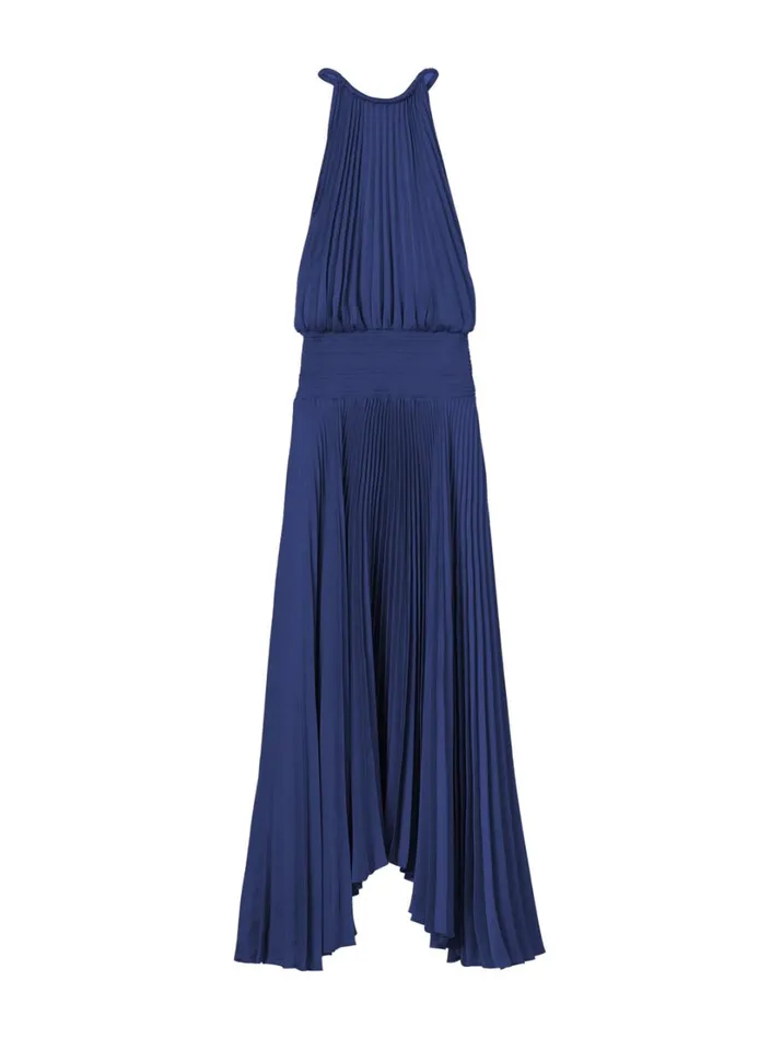Women Dresses ALC Renzo II Satin Pleated Dress Riviera