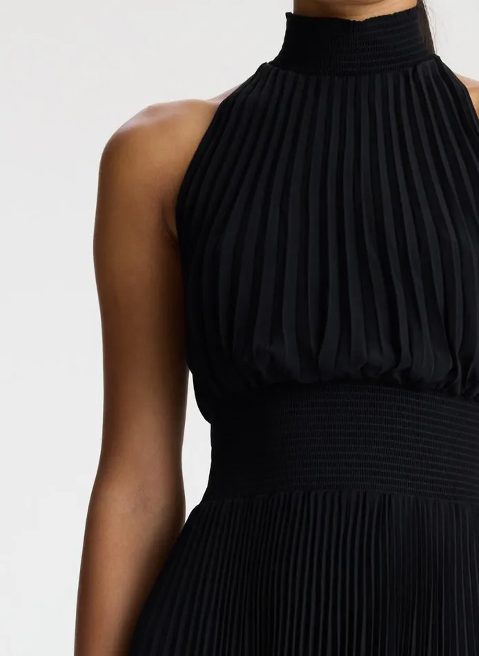 Women Dresses ALC Renzo Matte Pleated Dress Black