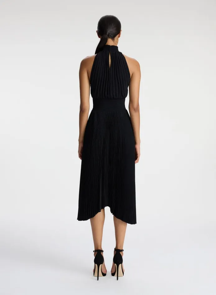 Women Dresses ALC Renzo Matte Pleated Dress Black