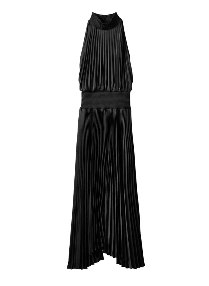 Women Dresses ALC Renzo Matte Pleated Dress Black