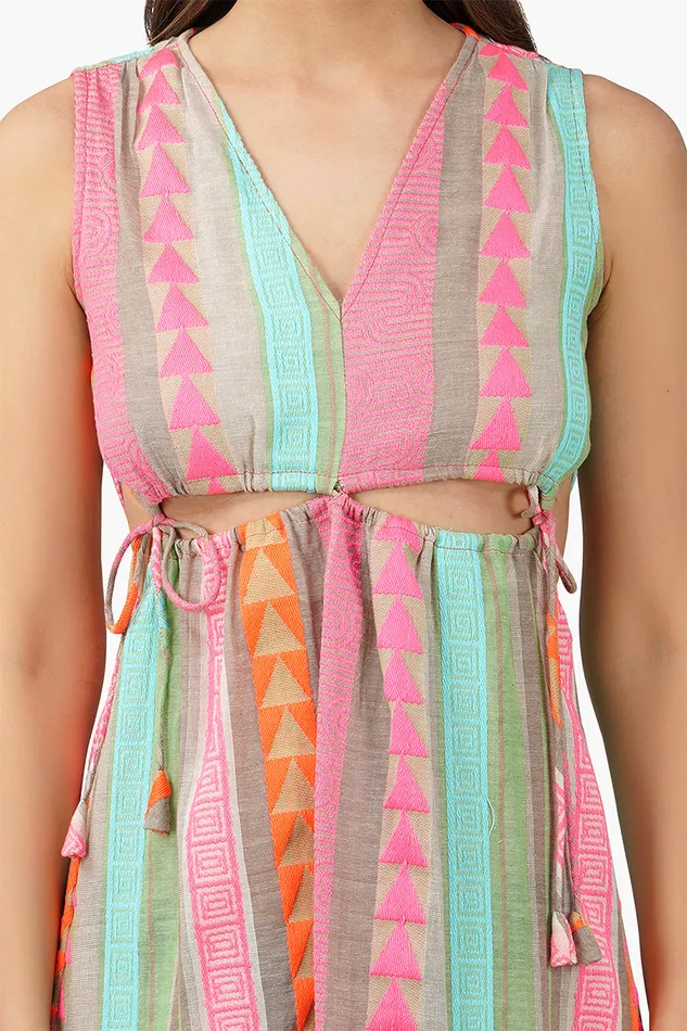 Women Dresses America and Beyond Dora Yarn Dyed Striped Midi Dress