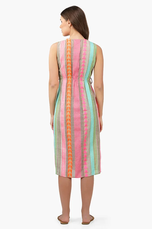 Women Dresses America and Beyond Dora Yarn Dyed Striped Midi Dress