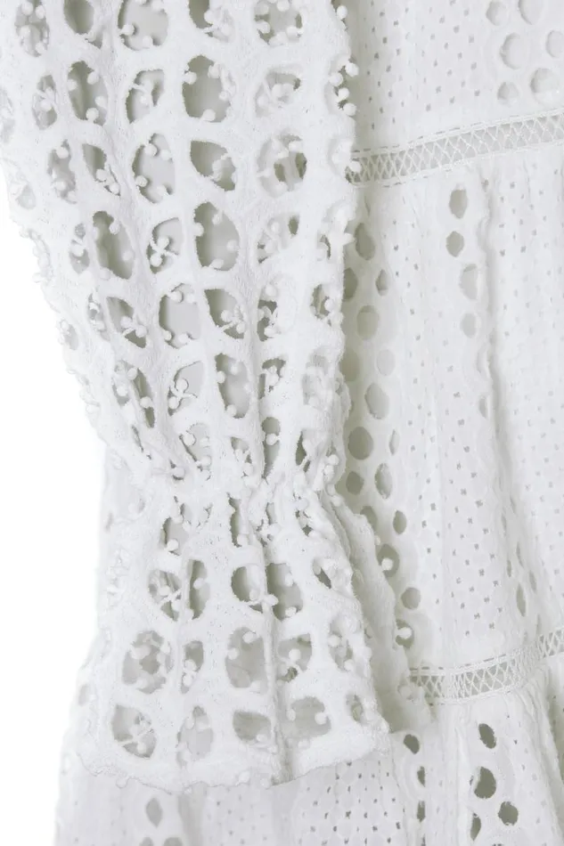 Women Dresses Holland Cooper Broderie Lace VNeck Midi Dress White Women Dresses Holland Cooper Broderie Lace VNeck Midi Dress White